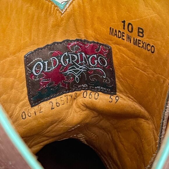 Old Gringo Women’s All leather Western Cowgirl Boots brown with turquoise   10 - Picture 10 of 10